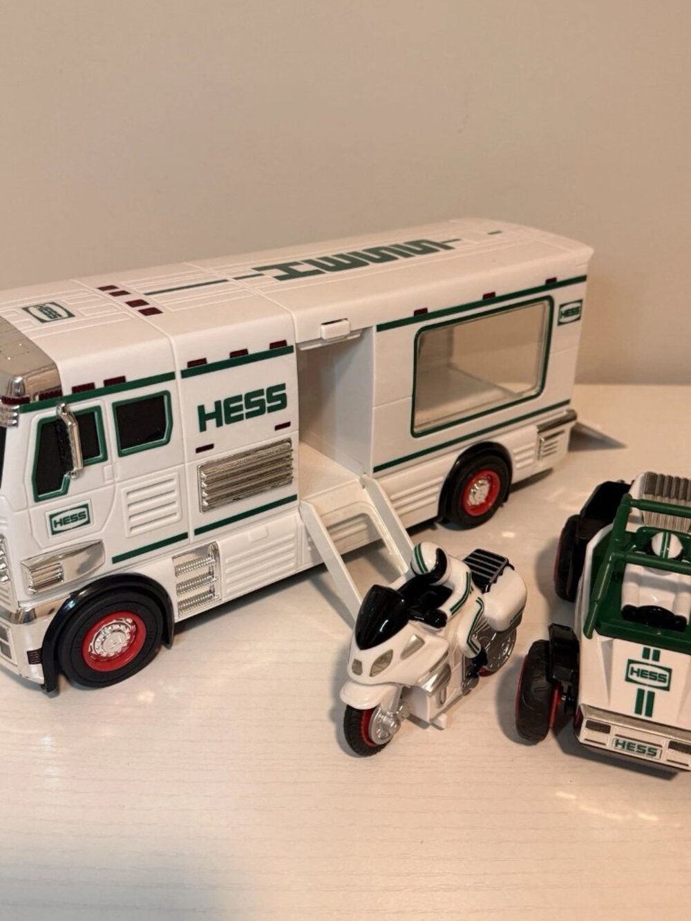 2018 Hess Toy Truck RV with ATV and Motorbike with lights / sounds